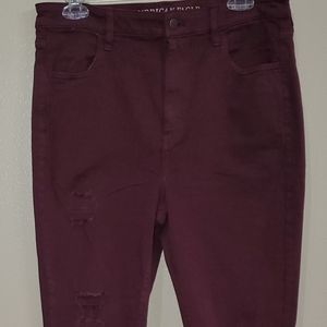 American Eagle Burgundy Jegging size 14 Long
